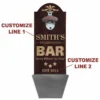 Custom Round Top Plaque With Cap Catcher - Neighborhood Bar -Endurance Sales curved top opener with cap catcher neighborhood bar1