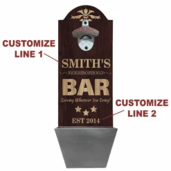 Custom Round Top Plaque With Cap Catcher - Neighborhood Bar