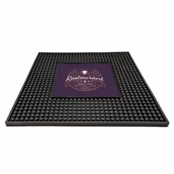Custom Rubber Service Mat With Square Imprint Area - 12" X 12" -Endurance Sales custom Service Mat DS LOGO web