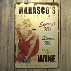 CUSTOMIZABLE Vintage Metal Bar Sign - 12" X 18" - Wine Distillery -Endurance Sales custom metal bar sign vintage wine1