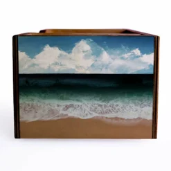Wooden Bar Caddy - Beach Scene -Endurance Sales custom wood caddy beach web side