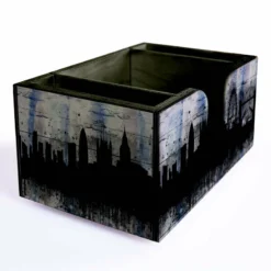 Wooden Bar Caddy - City Scene -Endurance Sales custom wood caddy city web corner