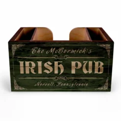 Customizable Wooden Bar Caddy - Irish Pub