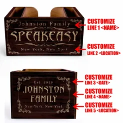 Customizable Wooden Bar Caddy - Speakeasy -Endurance Sales custom wood caddy speakeasy web 5