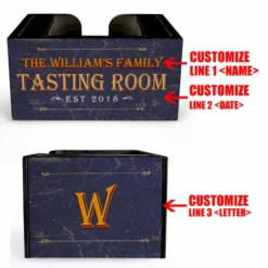 Customizable Wooden Bar Caddy - Tasting Room -Endurance Sales custom wood caddy tasting web 5