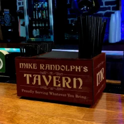 Customizable Wooden Bar Caddy - Tavern -Endurance Sales custom wood caddy tavern web scene