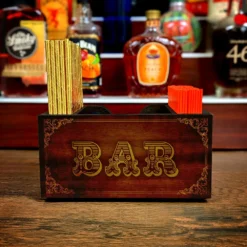 Wooden Bar Caddy - Vintage Bar -Endurance Sales custom wood caddy vintage bar scene2