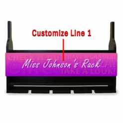 CUSTOMIZABLE Wall Mounted Wine Bottle & Glass Hanging Shelf W/ Fun Pink Plaque 12 CUSTOMIZABLE Wall Mounted Wine Bottle & Glass Hanging Shelf W/ Fun Pink Plaque -Endurance Sales customizable mounted wine glass hanging shelf front miss customize 1 line