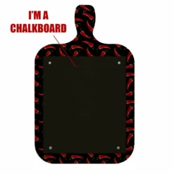 Wood Plaque Menu - Cutting Board Shaped Chalkboard - Pepper Design -Endurance Sales cutting board shaped chalkboard sign PEPPERS WEB 2