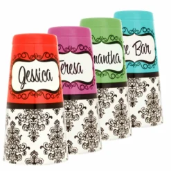 ADD YOUR NAME - Cocktail Shaker Tin - 28 Oz Weighted - Damask -Endurance Sales damask shaker tins custom colors main