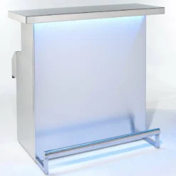 Stainless Steel Portable Bar With 3D Holographic Lighting And Integrated Ice Bin -Endurance Sales delux portable bar blue light bright