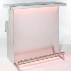Stainless Steel Portable Bar With 3D Holographic Lighting And Integrated Ice Bin -Endurance Sales delux portable bar orange light bright