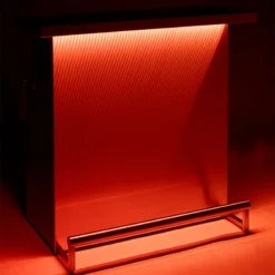 Stainless Steel Portable Bar With 3D Holographic Lighting And Integrated Ice Bin -Endurance Sales delux portable bar orange light dark