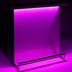 Stainless Steel Portable Bar With 3D Holographic Lighting And Integrated Ice Bin -Endurance Sales delux portable bar pink light dark