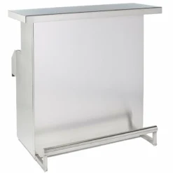 Stainless Steel Portable Bar With 3D Holographic Lighting And Integrated Ice Bin