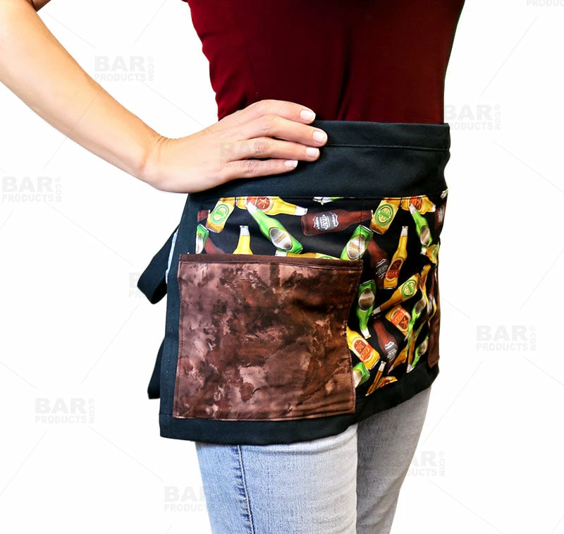 Designer Apron - Beer Patchwork Pattern - 5 Compartment 6 Designer Apron - Beer Patchwork Pattern - 5 Compartment - Image 4