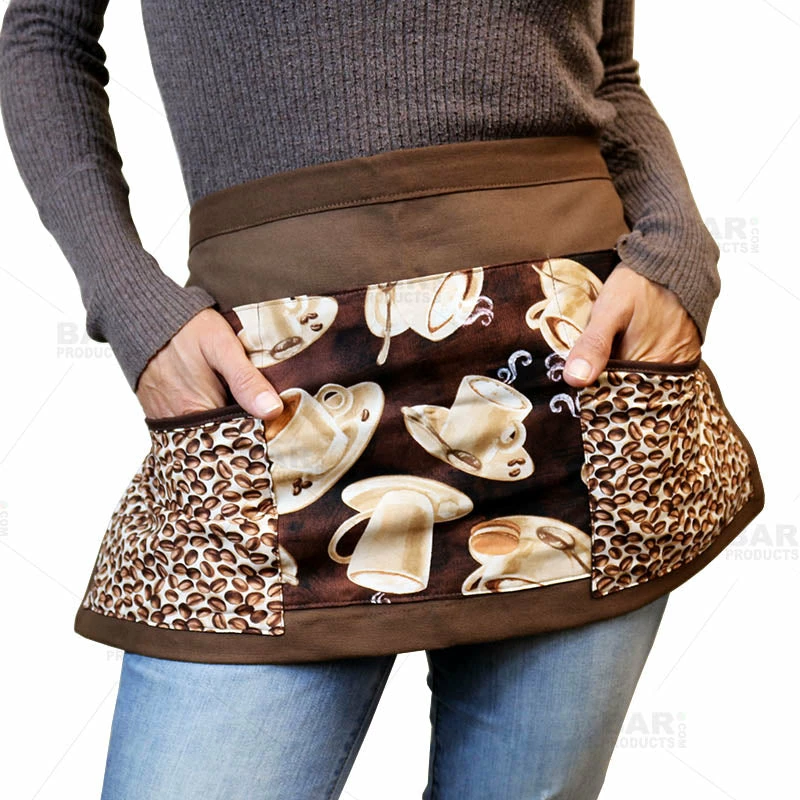 Designer Apron - Barista Patchwork Pattern - 5 Compartment 5 Designer Apron - Barista Patchwork Pattern - 5 Compartment - Image 3