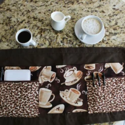 Designer Apron - Barista Patchwork Pattern - 5 Compartment 14 Designer Apron - Barista Patchwork Pattern - 5 Compartment -Endurance Sales designer coffee apron apron table