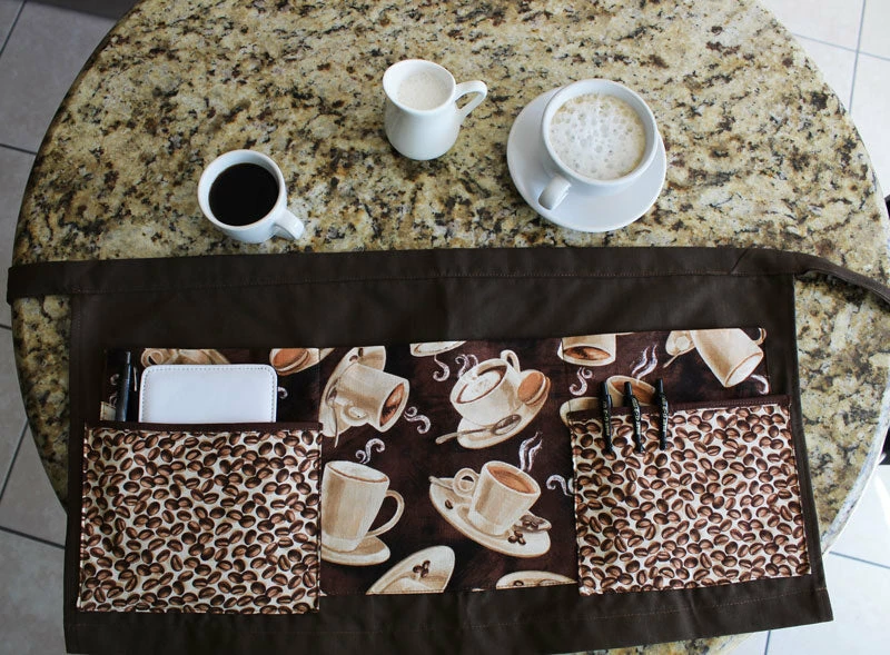 Designer Apron - Barista Patchwork Pattern - 5 Compartment 7 Designer Apron - Barista Patchwork Pattern - 5 Compartment - Image 5