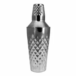 3 Piece Cocktail Shaker- Stainless Steel Diamond Cut - 25 Ounce