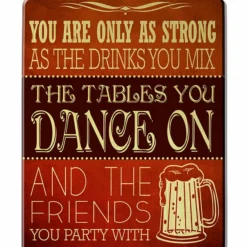 Dance On Tables - Kolorcoat™ Wood Bar Sign - Tavern Shaped