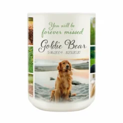 CUSTOM Memorial Coffee Mug - 13 Slot Collage - 15 Ounce -Endurance Sales dog funeral mug front