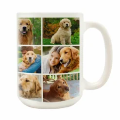 CUSTOM Memorial Coffee Mug - 13 Slot Collage - 15 Ounce -Endurance Sales dog funeral mug right
