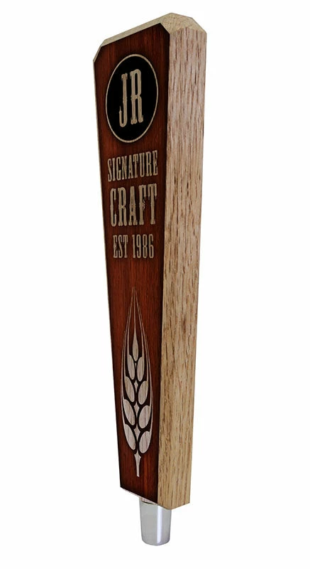 Oak Wood Beer Tap Handles - Flared Shape - Initial Signature Craft 8 Oak Wood Beer Tap Handles - Flared Shape - Initial Signature Craft - Image 6