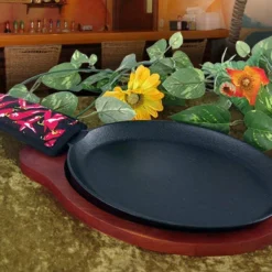 Fajita Platter Set - Cast Iron - With Handle