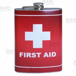 Stainless Steel Hip Flask - First Aid Design - Several Size Options 9 Stainless Steel Hip Flask - First Aid Design - Several Size Options -Endurance Sales flasks printed size 12oz bp faid