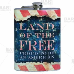 Stainless Steel Hip Flask - Vintage Patriotic Design - Several Size Options -Endurance Sales flasks printed size 12oz bp flag