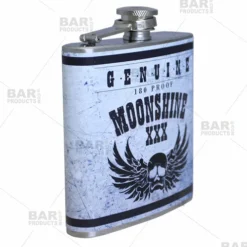 Stainless Steel Hip Flask - Moonshine Design - Several Size Options 8 Stainless Steel Hip Flask - Moonshine Design - Several Size Options -Endurance Sales flasks printed size 6oz bp moon side