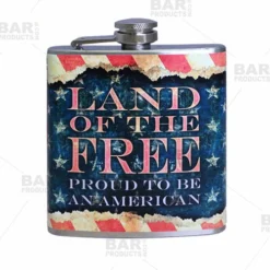 Stainless Steel Hip Flask - Vintage Patriotic Design - Several Size Options -Endurance Sales flasks printed size bp 6oz flag 500
