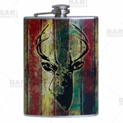 Stainless Steel Hip Flask - Buck Design - Several Size Options