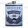 Stainless Steel Hip Flask - Moonshine Design - Several Size Options -Endurance Sales flasks printed size bpc main moon 800