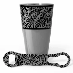 Printed Cocktail Shaker And V-Rod® Bar Set - Floral Swirl - Color Options -Endurance Sales floral swirl shaker set ss web 1