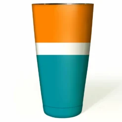 Cocktail Shaker Tin - 28oz Weighted - Several Football Team Color Options -Endurance Sales football shaker blue orange white 28oz web
