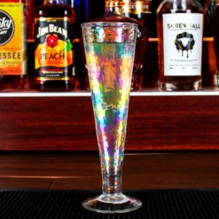 Footed Champagne Glass - Iridescent - 6 Ounce -Endurance Sales footed Champagne Glass Iridescent scene1