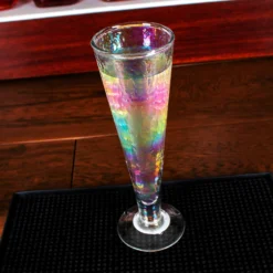 Footed Champagne Glass - Iridescent - 6 Ounce -Endurance Sales footed Champagne Glass Iridescent scene2