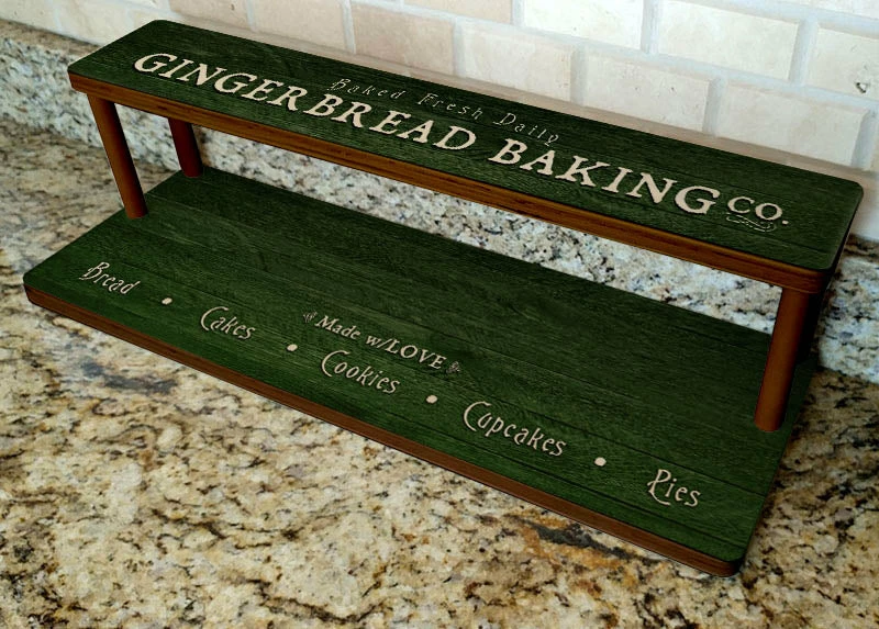 Counter Caddies™ - "Gingerbread Baking Co." Artwork - Straight Shelf - 24" Length 3 Counter Caddies™ - "Gingerbread Baking Co." Artwork - Straight Shelf - 24" Length