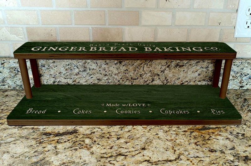 Counter Caddies™ - "Gingerbread Baking Co." Artwork - Straight Shelf - 24" Length 4 Counter Caddies™ - "Gingerbread Baking Co." Artwork - Straight Shelf - 24" Length - Image 2
