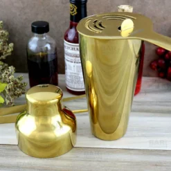 Olea™ Parisian Style 2 Piece Cocktail Shaker - Gold Plated - 20 Ounce -Endurance Sales gold 2p cocktail shaker bpc 3