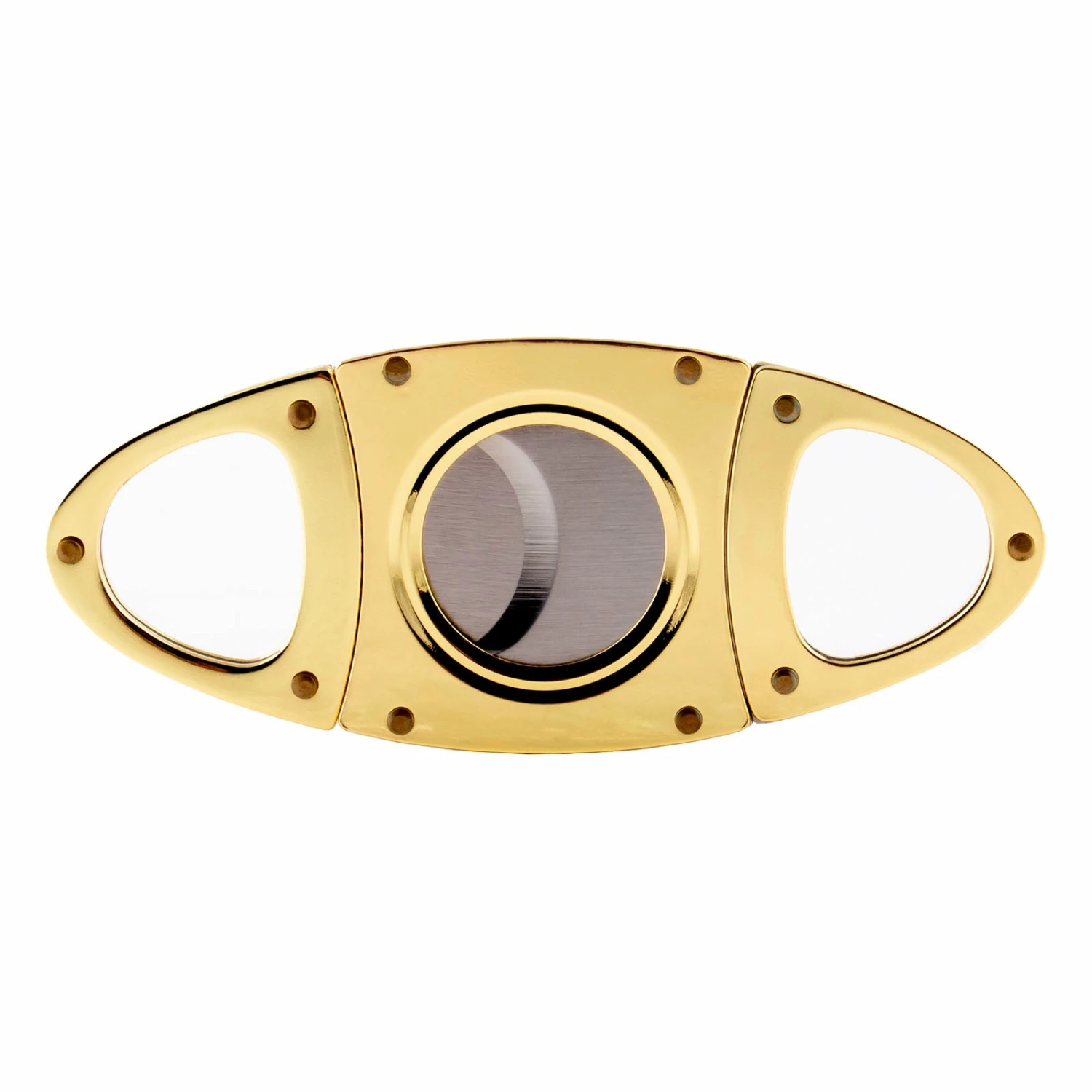 Double Blade Guillotine Cigar Cutter - Gold Plated 2 Double Blade Guillotine Cigar Cutter - Gold Plated