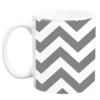 Custom Coffee Mug - Gray Chevron - 11 Ounce -Endurance Sales grey chevron pattern background coffee mug designer left 1