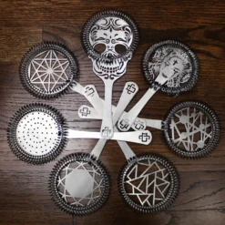 Cocktail Designs Strainer - Skull -Endurance Sales group shot all cocktail fancy strainers design 1 1