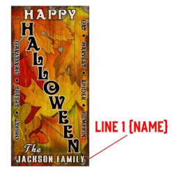 Customizable Large Vintage Wooden Bar Sign - Leaves - 11 3/4" X 23 3/4" - Multiple Design Options Available -Endurance Sales halloween web 3