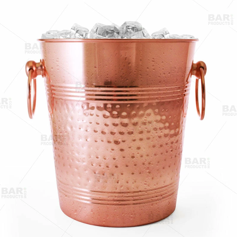 Copper Ice Bucket - Hammered Style 3 Copper Ice Bucket - Hammered Style