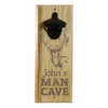 Engraved Man Cave Wooden Wall Bottle Opener W/ Magnetic Cap Catcher -Endurance Sales hard wood opener magnet mandeer