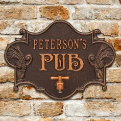 CUSTOMIZABLE Cast Aluminum Plaque (and Bottle Opener) - Hops And Barley Beer Pub Design -Endurance Sales hops barley pub bpc 2