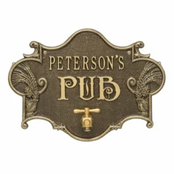 CUSTOMIZABLE Cast Aluminum Plaque (and Bottle Opener) - Hops And Barley Beer Pub Design -Endurance Sales hops barley pub bpc 4